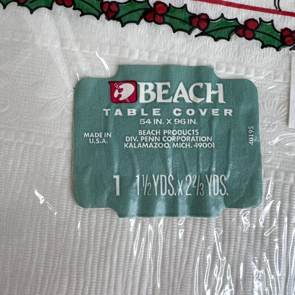 2 Vintage Beach Table Cover‎ Santa Claus Christmas Tablecloth Paper New 54”x96”